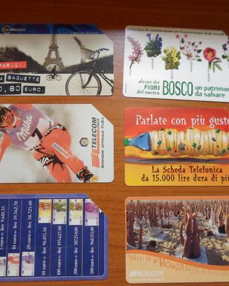 6 Schede Telefoniche Telecom Italia