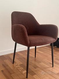 sedie a poltroncina / tessuto boucle