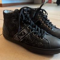 scarpe sneakers nero giardini brillantini