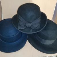 cappello donna feltro lana misura 55 blu nero 