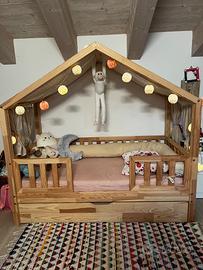 Lettino Montessori Mon Lit Cabane 70x140 in legno