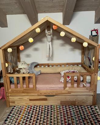 Lettino Montessori Mon Lit Cabane 70x140 in legno