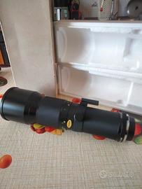 Teleobiettivo, treppiede, più macch. fotografica. 