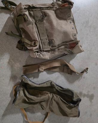 Zaino Militare Vintage in Tela + Borsa a Tracolla