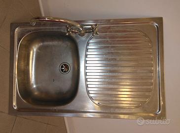 Lavello in acciaio da incasso 79 x 50 vasca SX