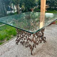 Tavolo Esterno Giardino in Ferro e Vetro
