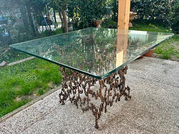 Tavolo Esterno Giardino in Ferro e Vetro