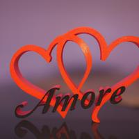 Cuore 3d con scritta Amore