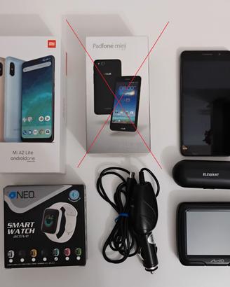 Lotto telefonia, navigatore e smart watch