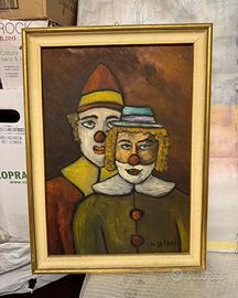 Quadro dipinto a olio "I Clown" Firmato G. De Mori