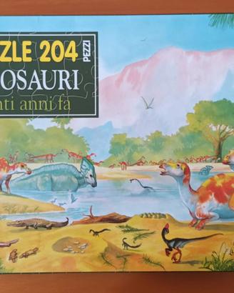 Puzzle vintage "Dinosauri di tanti anni fa" da 204