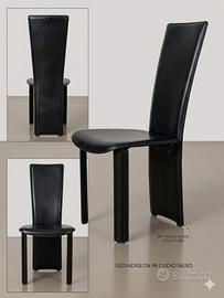 Set 8 Sedie Calligaris Aida - cuoio nero anni 2000