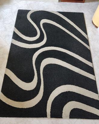 Tappeto moderno nero e beige – 227 x 156 cm
