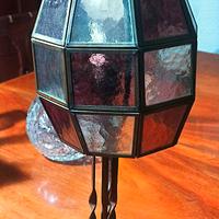 
Lampada da tavolo vintage con paralume ottag