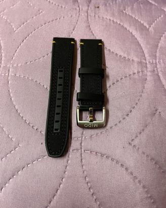 Cinturino mido  in tessuto e gomma nero 22mm