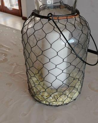 Vaso in vetro porta candela