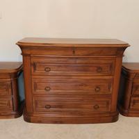 Cassettone legno massello + 2 comodini 