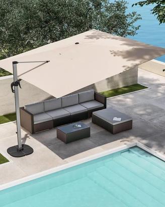 Ombrellone da giardino 4x4 m palo laterale telo ec