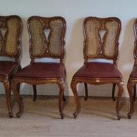 Sedie di lusso in raduca, oelle e legno massello.