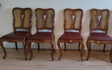 Sedie di lusso in raduca, oelle e legno massello.
