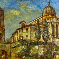 Dipinto a olio prof. Renato Baroni duomo di Gemona