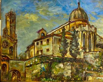 Dipinto a olio prof. Renato Baroni duomo di Gemona