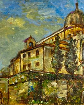 Dipinto a olio prof. Renato Baroni duomo di Gemona