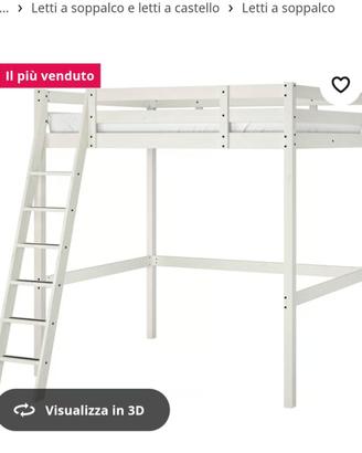 letto a soppalco  ikea + materasso