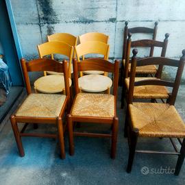 9 sedie sei sgabelli di cui due nuovi 