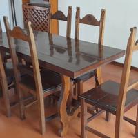 TAVOLO IN NOCE CON 6 SEDIE TUTTO MASELLO