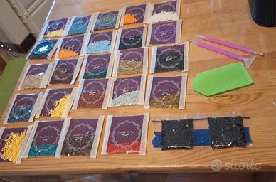 Kit Diamond Painting diamantini misti 2 penne  e v