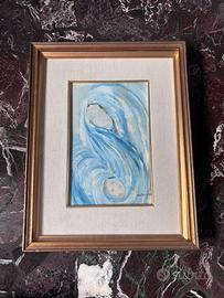Dipinto Olio su Tavoletta Madonna Milani 1975