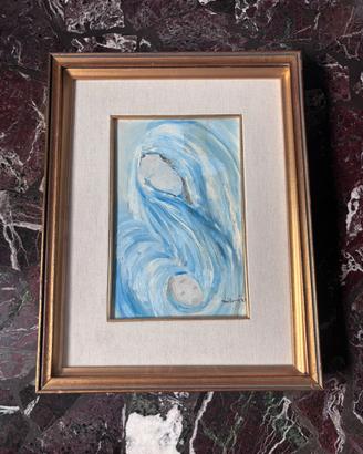 Dipinto Olio su Tavoletta Madonna Milani 1975