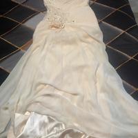 Abito da sposa monospalla tg. 42 colore écru