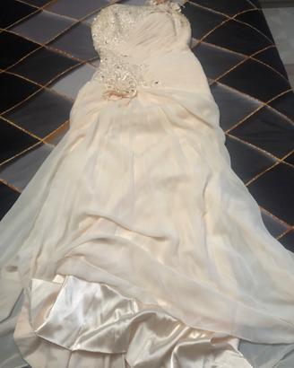 Abito da sposa monospalla tg. 42 colore écru