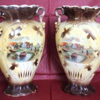 DOULTON LAMBETH Coppia Vasi " RIVER COUNTRY" 1870