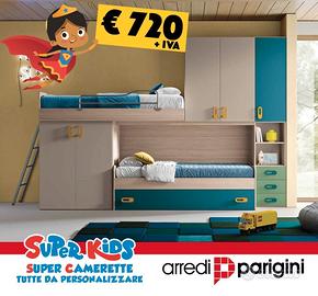 Cameretta a soppalco - colori a scelta - promo98yu