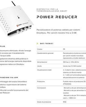 Power reduce - sistema per sfruttare l'energia FTV
