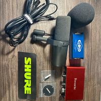 Kit studio SHURE SM7B con CLOUDLIFTER e Focusrite