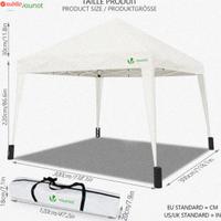 VOUNOT Gazebo Pieghevole da Giardino 3x3 M, Mercat