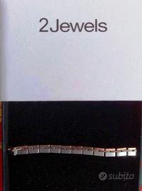 Bracciale in acciaio satinato e oro rosa da Uomo