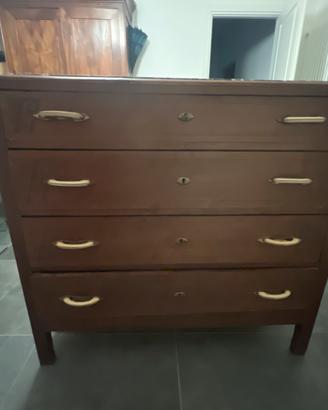 Cassettiera con piano in marmo