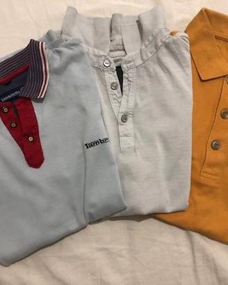 3 polo di marca in cotone