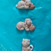 3 Animaletti Capodimonte con Cuore