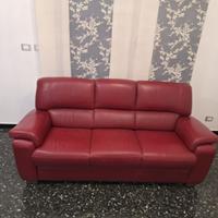 Devano in pelle Rossa 3 posti
