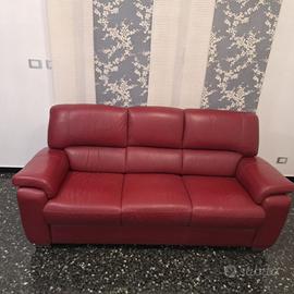 Devano in pelle Rossa 3 posti