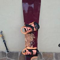 Tavola da snowboard Santa Cruz X 146 cm e attacchi