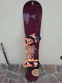 Tavola da snowboard Santa Cruz X 146 cm e attacchi