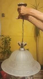 Coppia lampadari vintage con paralumi
