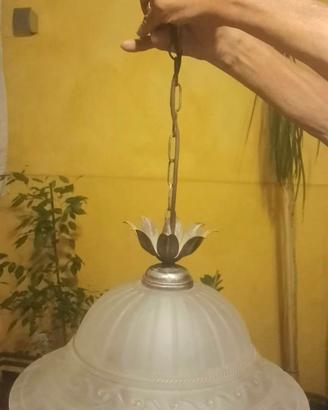 Coppia lampadari vintage con paralumi